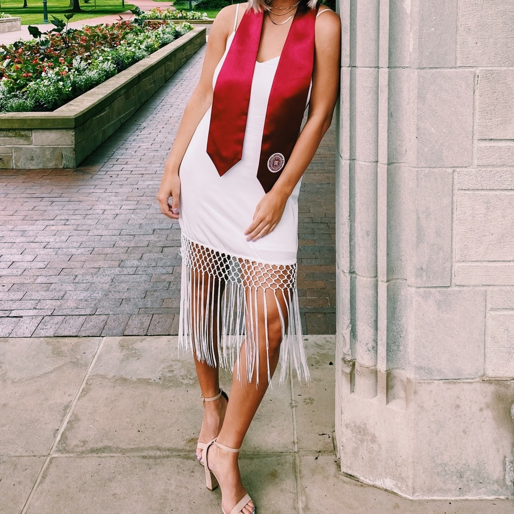 White graduation dress